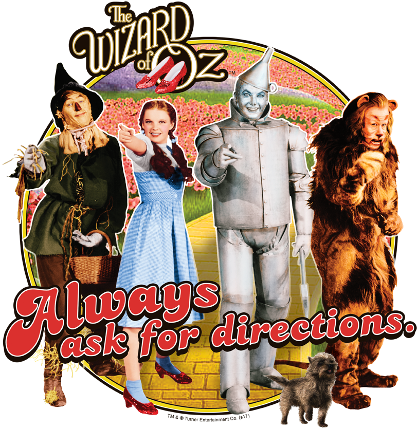 Wizard Of Oz Directions Youth T Shirt - Wizard Of Oz (850x898), Png Download