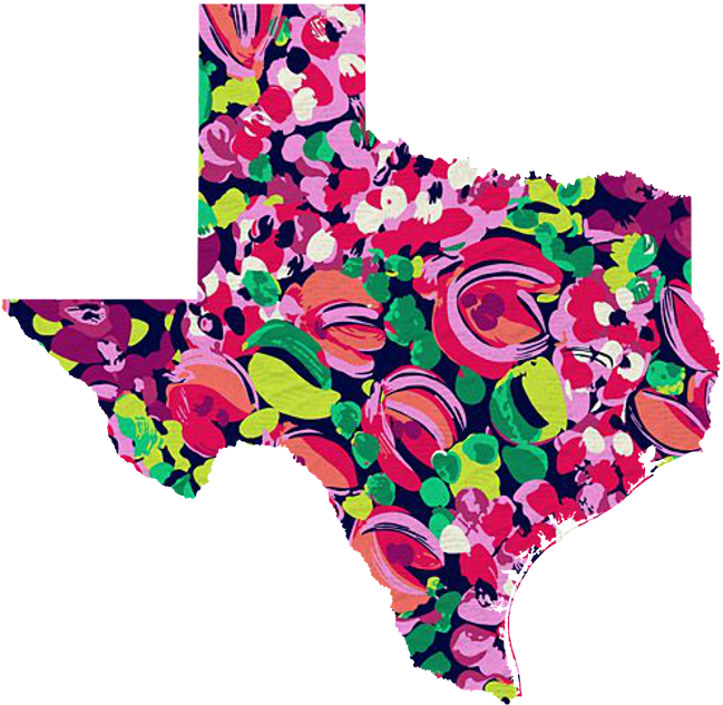 Texas Outline - Lilly Pulitzer Wild Confetti Glass Candle (654x650), Png Download