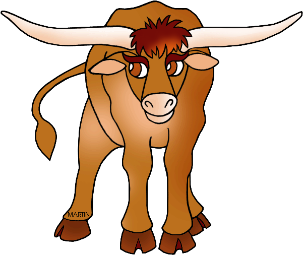 Texas - Long Horned Cattle Clipart (648x543), Png Download
