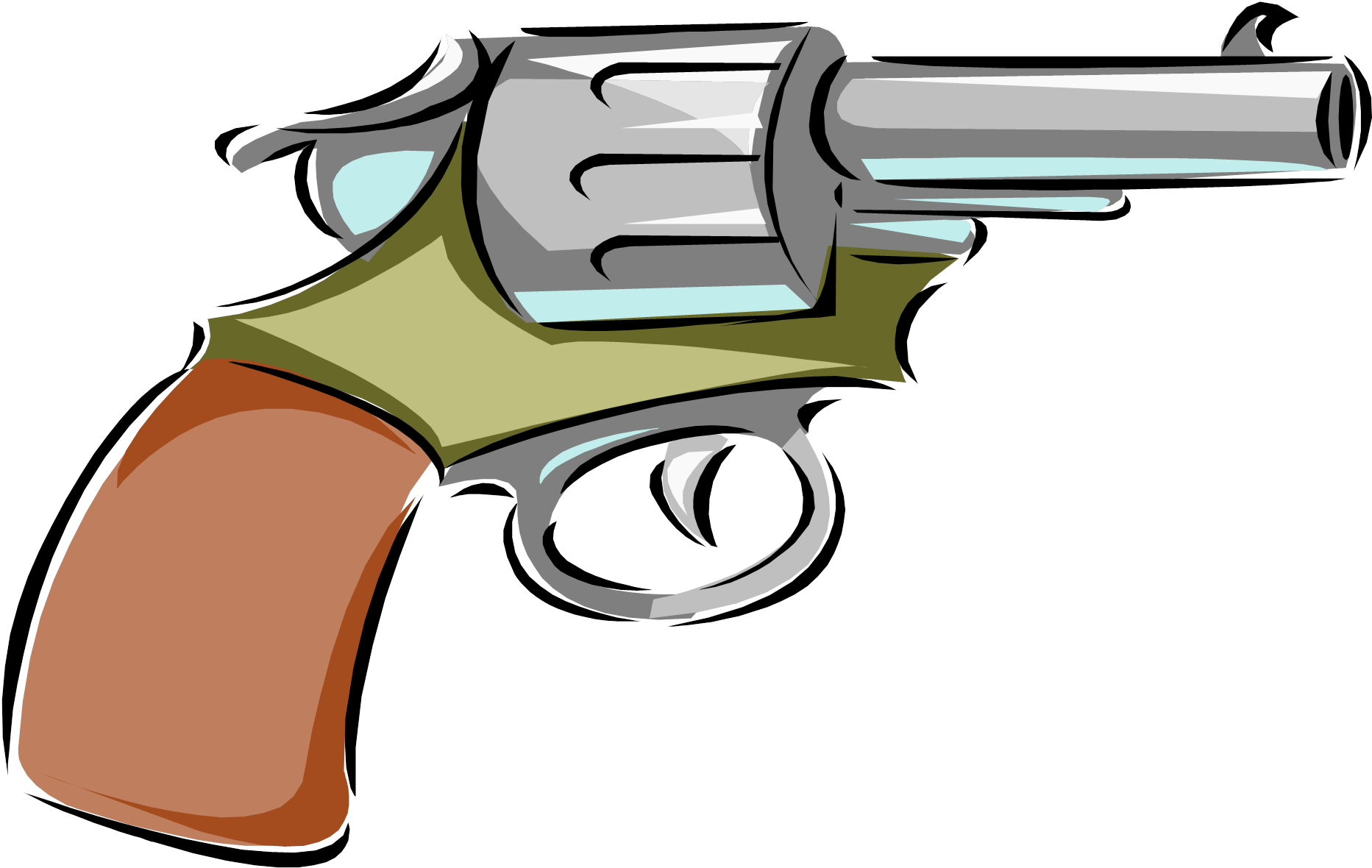 Pictures Of Cartoon Guns - Pistol Cartoon Png (1909x1263), Png Download