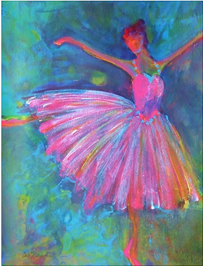 Wall Decor - Easy Painting Of A Ballerina (400x400), Png Download