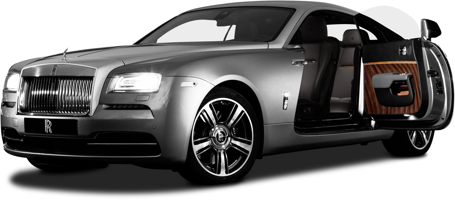 Rolls Royce Wraith Silver Car Png Image - Rolls Royce Wraith Png (2006x932), Png Download