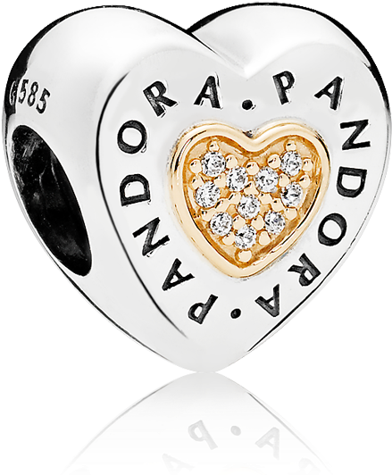 Pandora Signature Heart Charm (1000x1000), Png Download