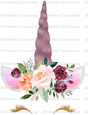 Autumn Watercolor Floral Unicorn 3x4" Back - Personalised Tote Bag. Floral Tote Bag. Bridesmaid (301x399), Png Download