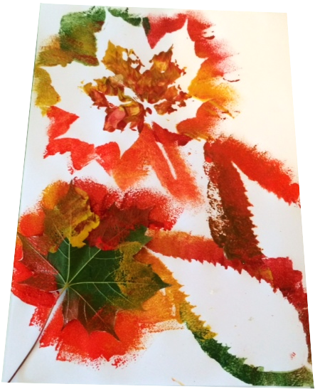 Arty Crafty Kids Autumn Leaf Painting - Leaf Painting (480x640), Png Download