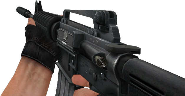 V M4a1 Source Sil - Guns In Hand Png (648x345), Png Download
