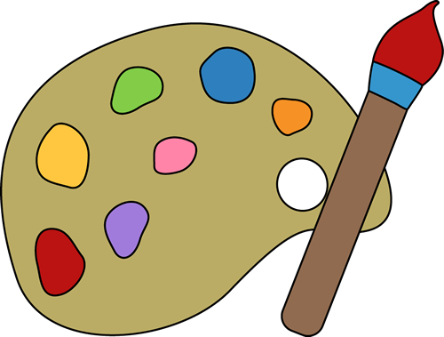 Paint Palette And Brush Clip Art - Art Clipart No Background (500x379), Png Download