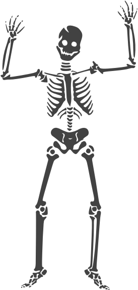 Horror Png - Skeleton Clipart (280x591), Png Download