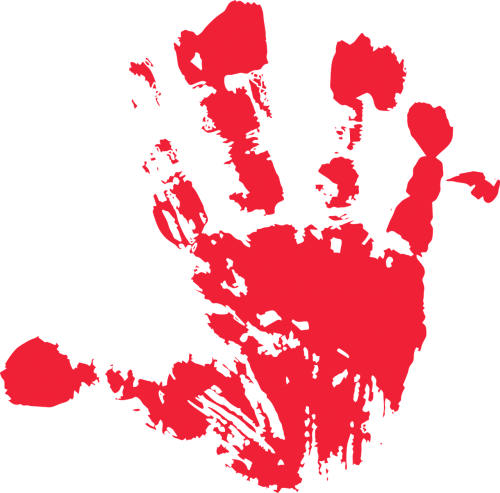 Hand Print,child's Vector - Mao Tinta Png (500x493), Png Download