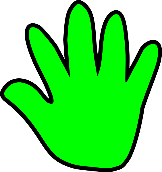 How To Set Use Child Handprint Green Clipart (564x597), Png Download