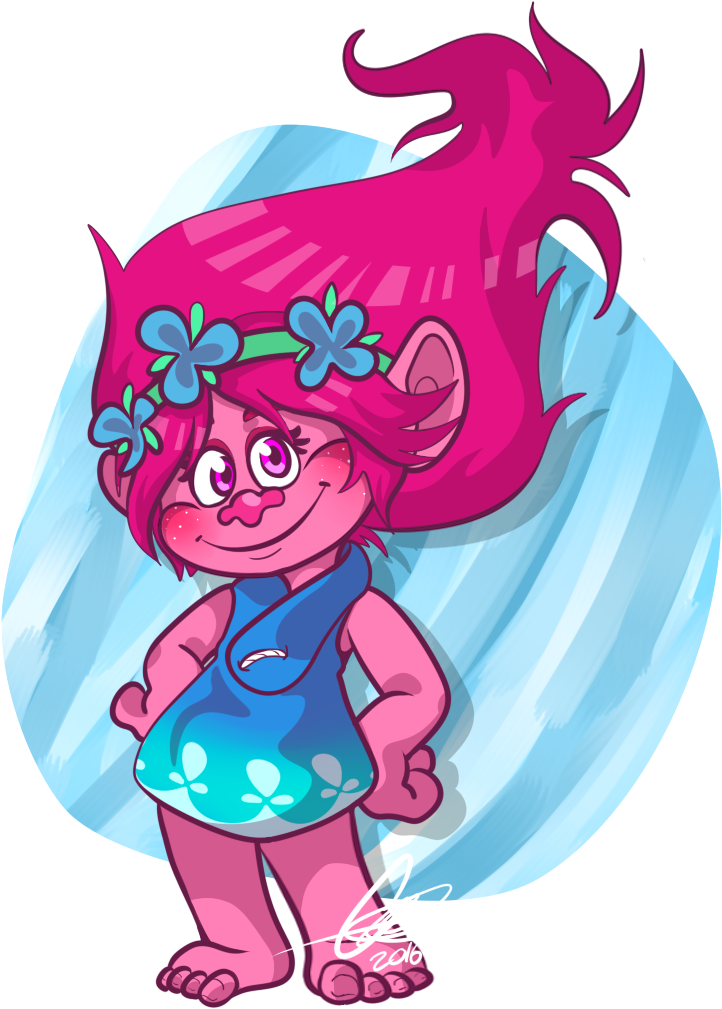 Trolls Poppy Art (768x1024), Png Download