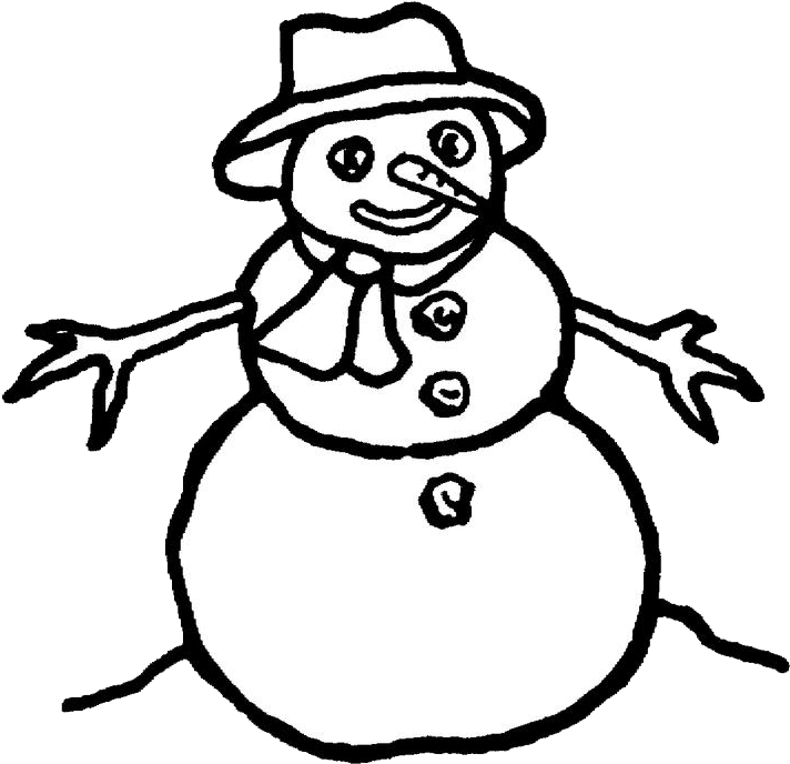 Snowman Coloring Page - Snowman (720x697), Png Download