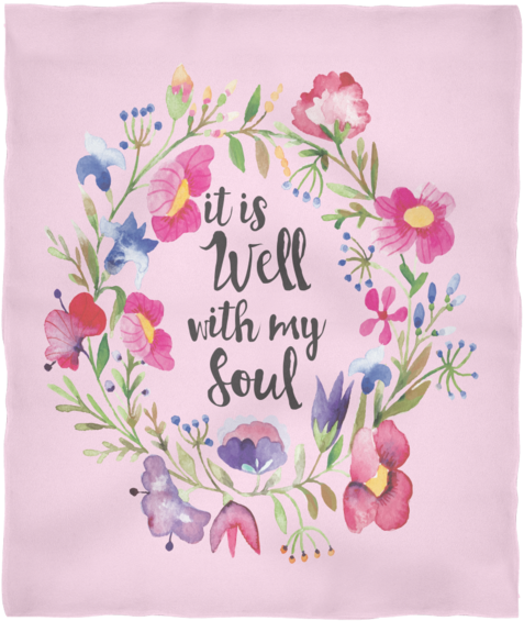 It Is Well With My Soul Ultra Plush Fleece Blanket - It Is Well With My Soul Watercolor (600x600), Png Download