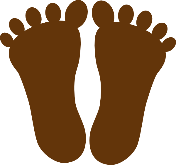 Dark Brown Footprints Clip Art At Clker - Clip Art Foot Prints (600x561), Png Download
