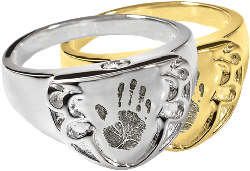 Wholesale Fingerprint Cremation Shield Ring Handprint - Fingerprint Cremation Jewelry- Shield Ring Handprint (500x500), Png Download