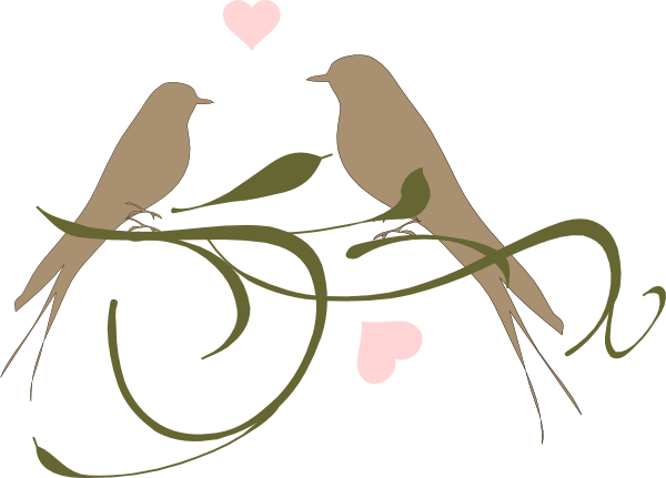 Love Birds Png Clip Art Freeuse Stock - Love Clipart Black And White (600x431), Png Download