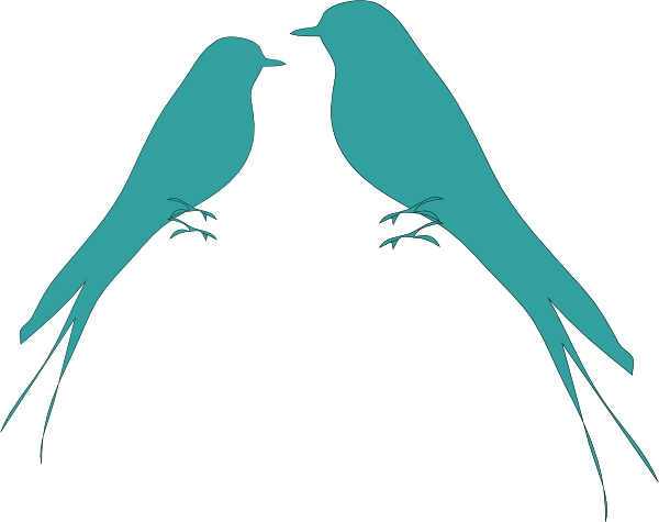 Purple Love Birds Clipart 4c9eegyce - Turquoise Bird Clipart (600x475), Png Download