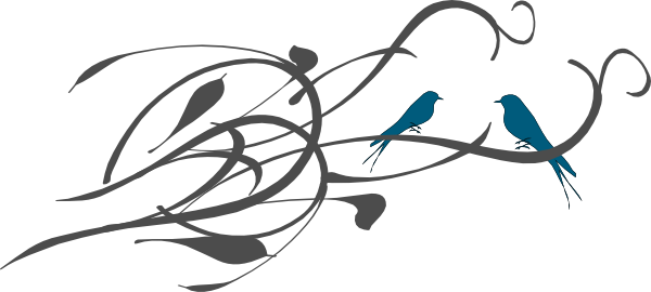 Bird On A Branch Png - 2 Birds On Branch (600x270), Png Download