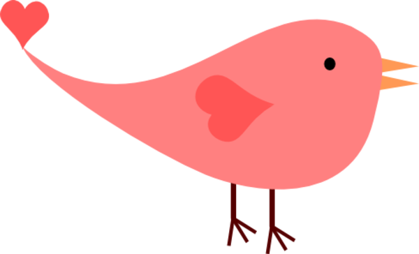 Pink Female Love Bird - Cute Bird Clipart Png (600x364), Png Download