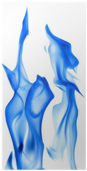 Illustration With Isolated Blue Flame Poster • Pixers® - Blue (400x400), Png Download