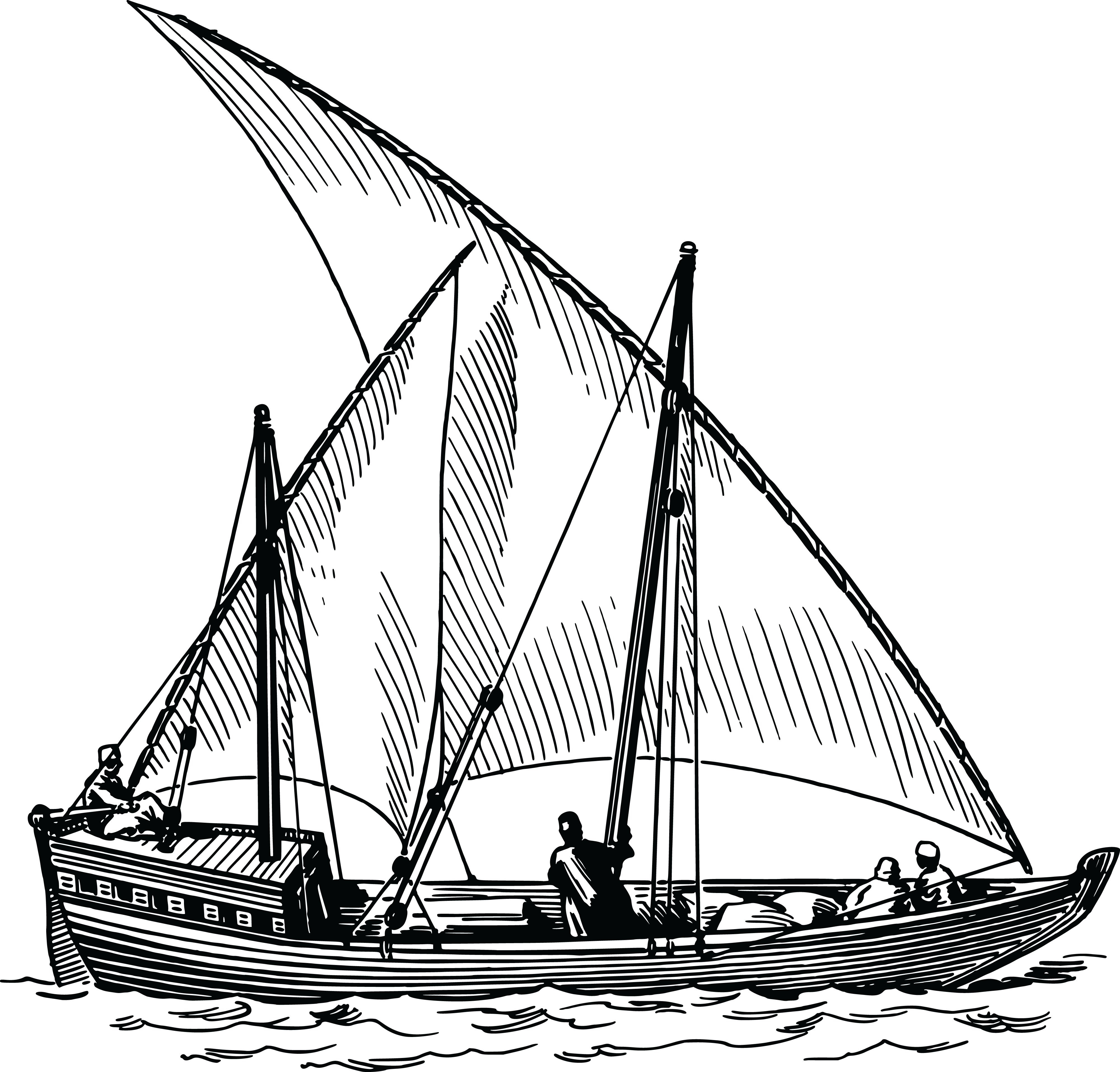 , , - Water Transport Black And White Clipart (4000x3827), Png Download