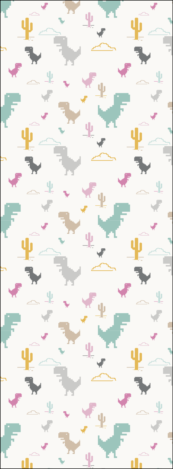 Google Chrome T-rex Dinosaur Pattern Primer Patrón - Fondos De Dinosaurio De Google (658x1775), Png Download