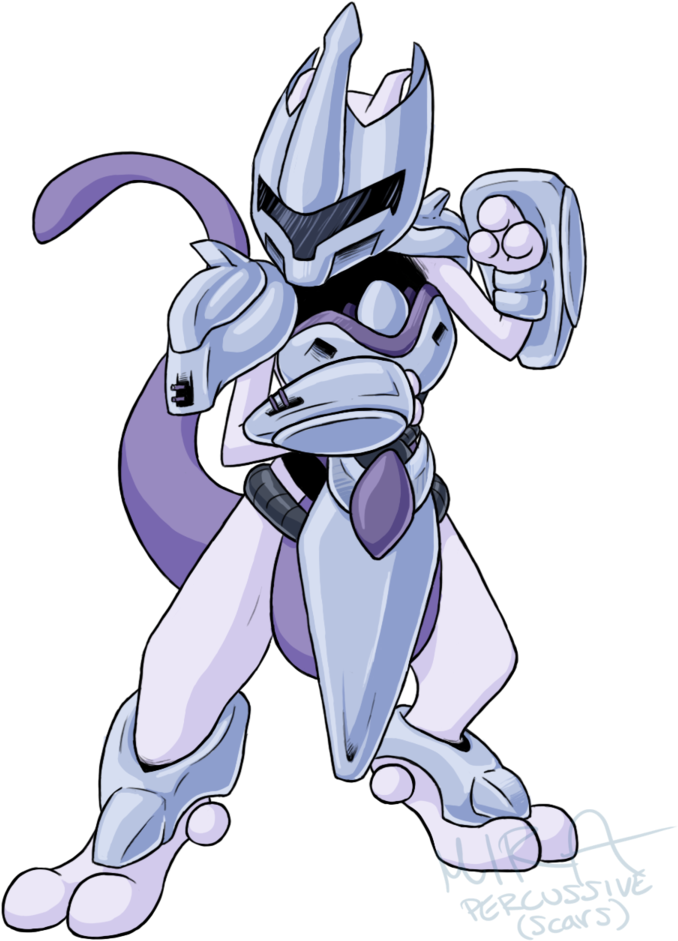 Armoured Mewtwo, Digital, - Armored Mewtwo (900x1050), Png Download