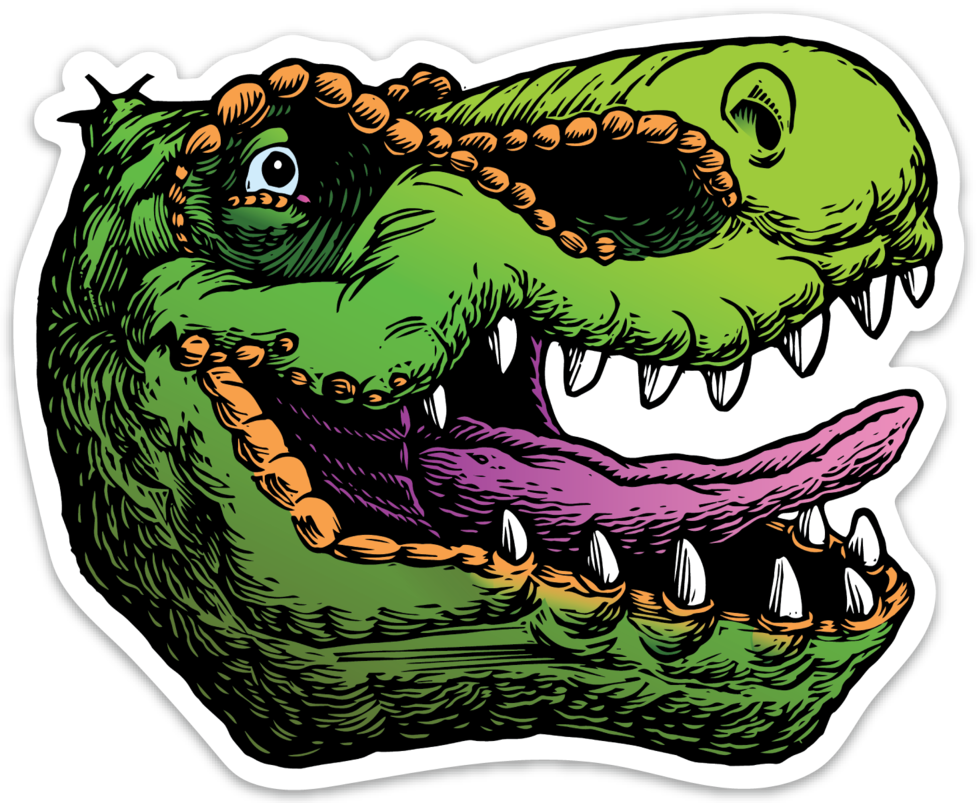 Image Of T-rex Head Sticker - Cartoon T Rex Head (977x803), Png Download