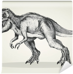 Sketch Illustration Of A Tyrannosaurus Rex Wall Mural - Tyrannosaurus (400x400), Png Download
