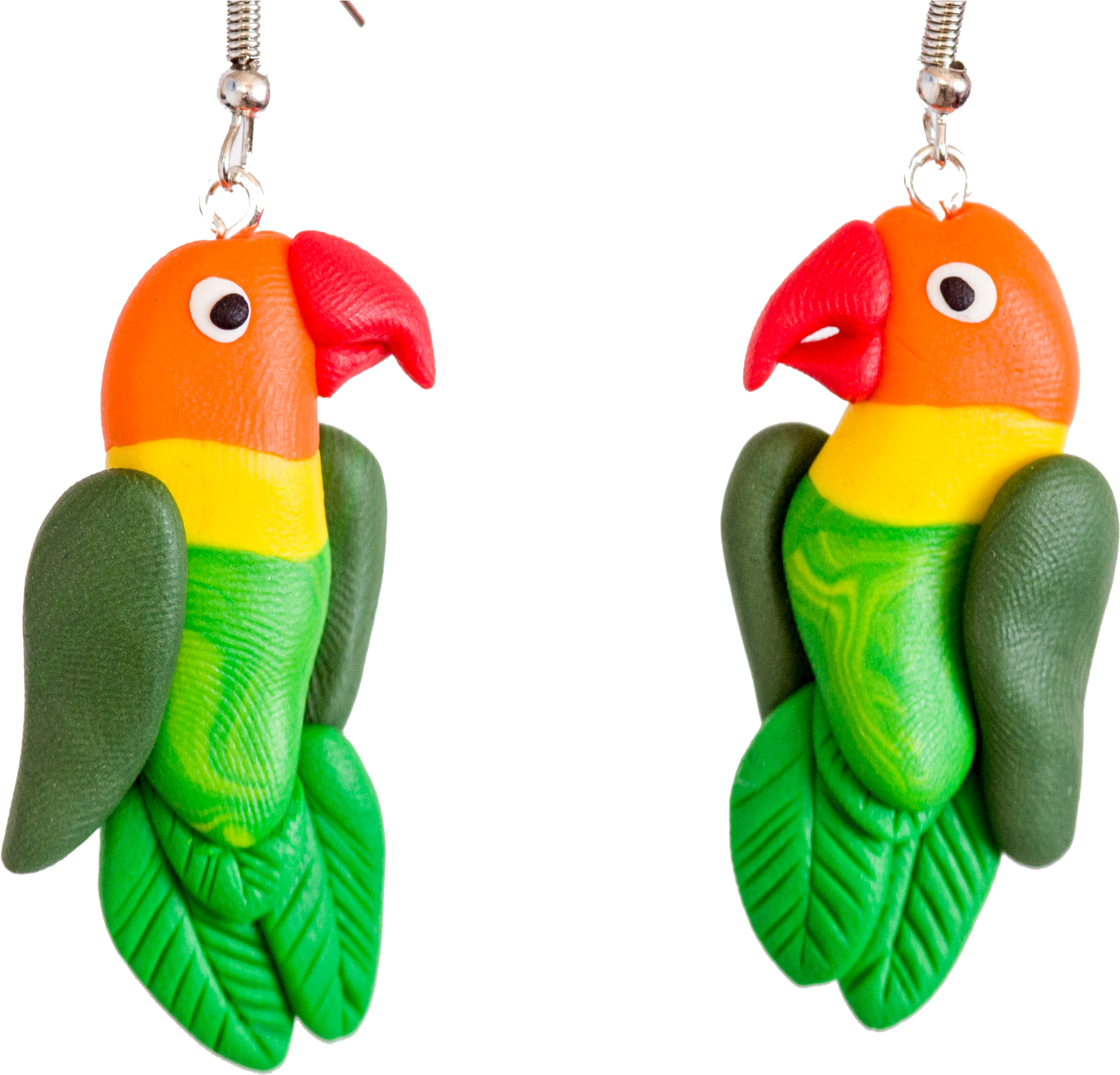 Handcrafted Fischer's Lovebirds Earrings - Earrings (2166x2166), Png Download