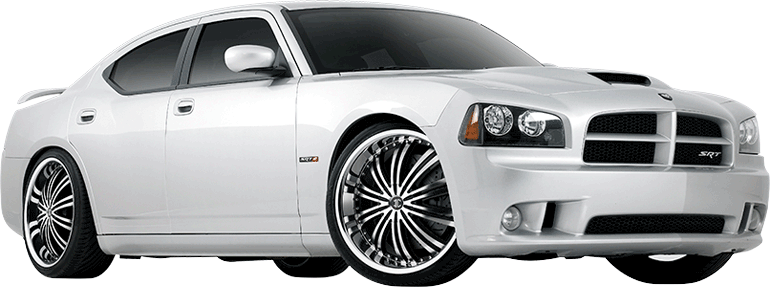 White Cars With Chrome Rims (770x287), Png Download