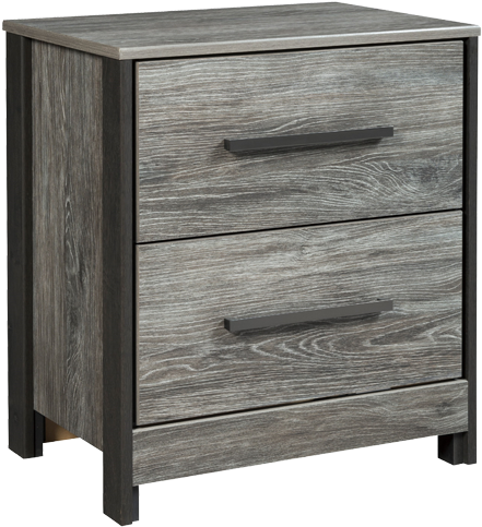 Shop Night Stands - Signature Design By Ashley Cazenfeld Black/gray 2 Drawer (800x500), Png Download