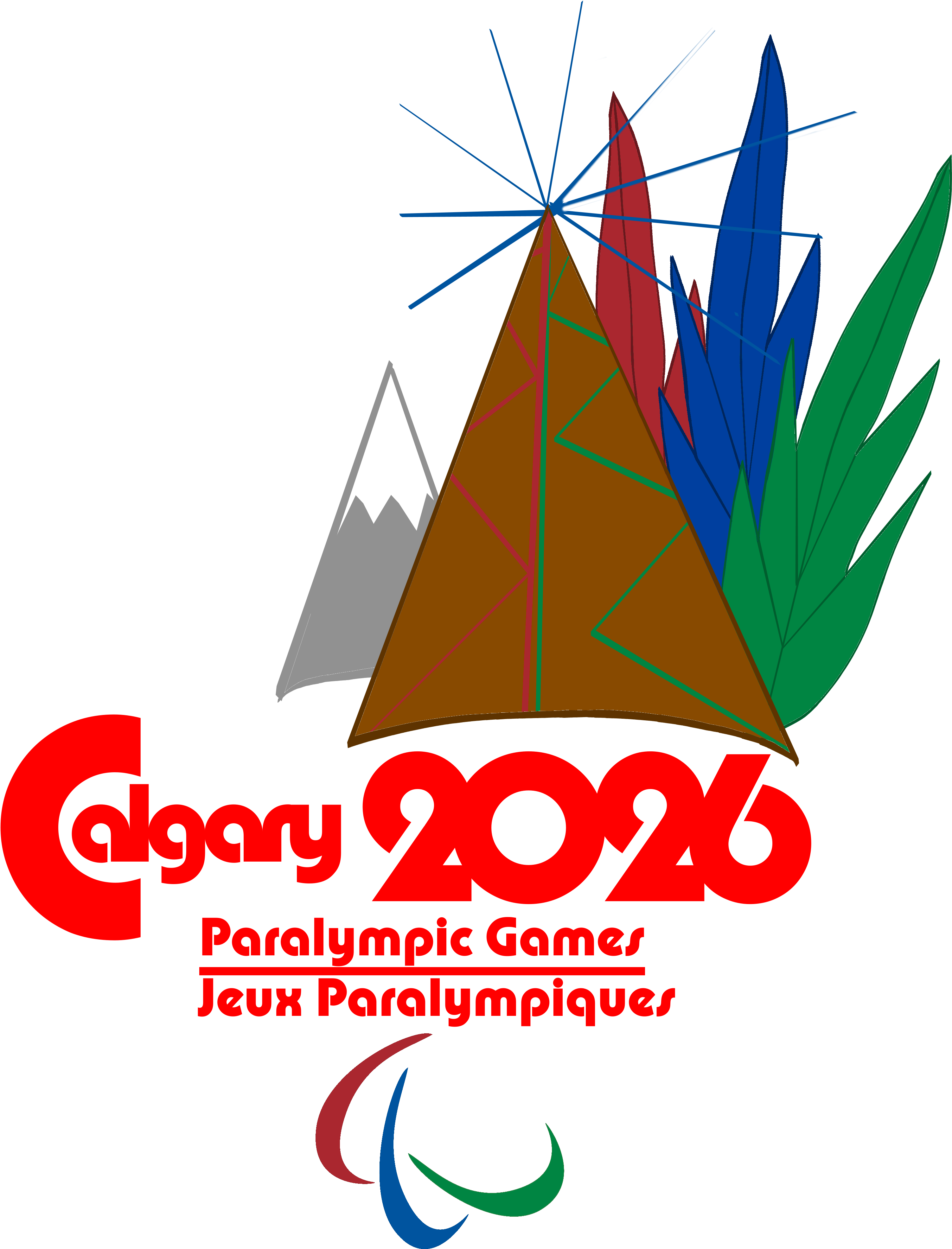 The Logo For The Paralympic Portion Of The Games - Calgary (3422x4096), Png Download