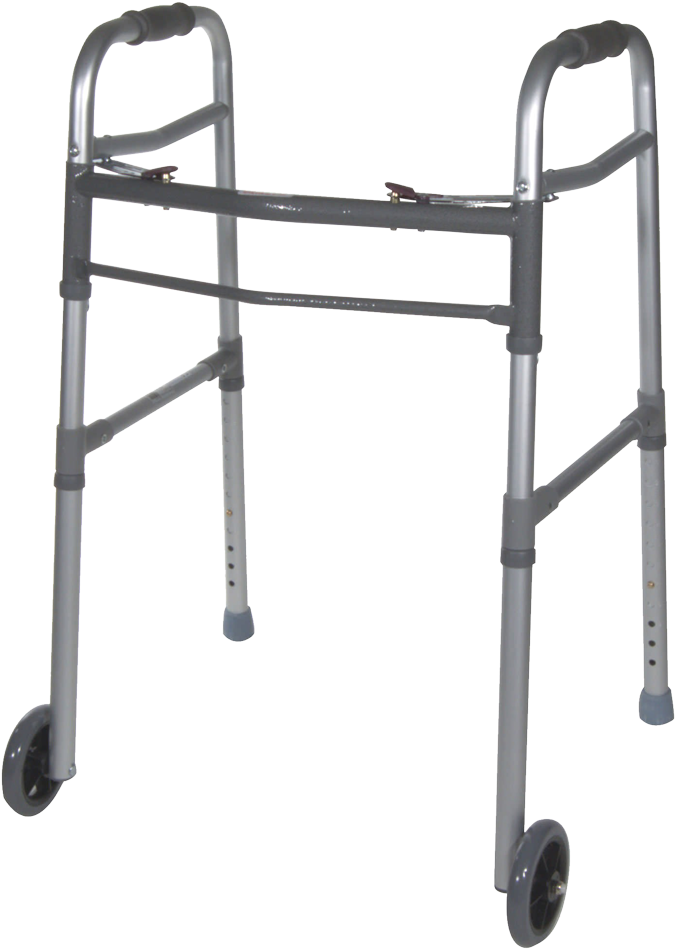 Cardinal Health Two-button Folding Walker By Cardinal - Drive Medical Adult/junior, Deluxe Folding Walker, (1000x1000), Png Download