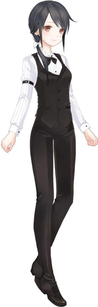 Gentle Waiter Hidden Suit (400x1130), Png Download