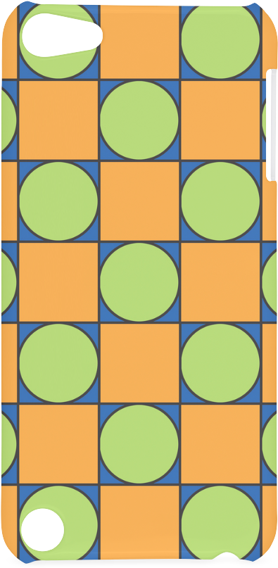 Green And Orange Geometric Pattern Hard Case For Ipod (1000x1000), Png Download
