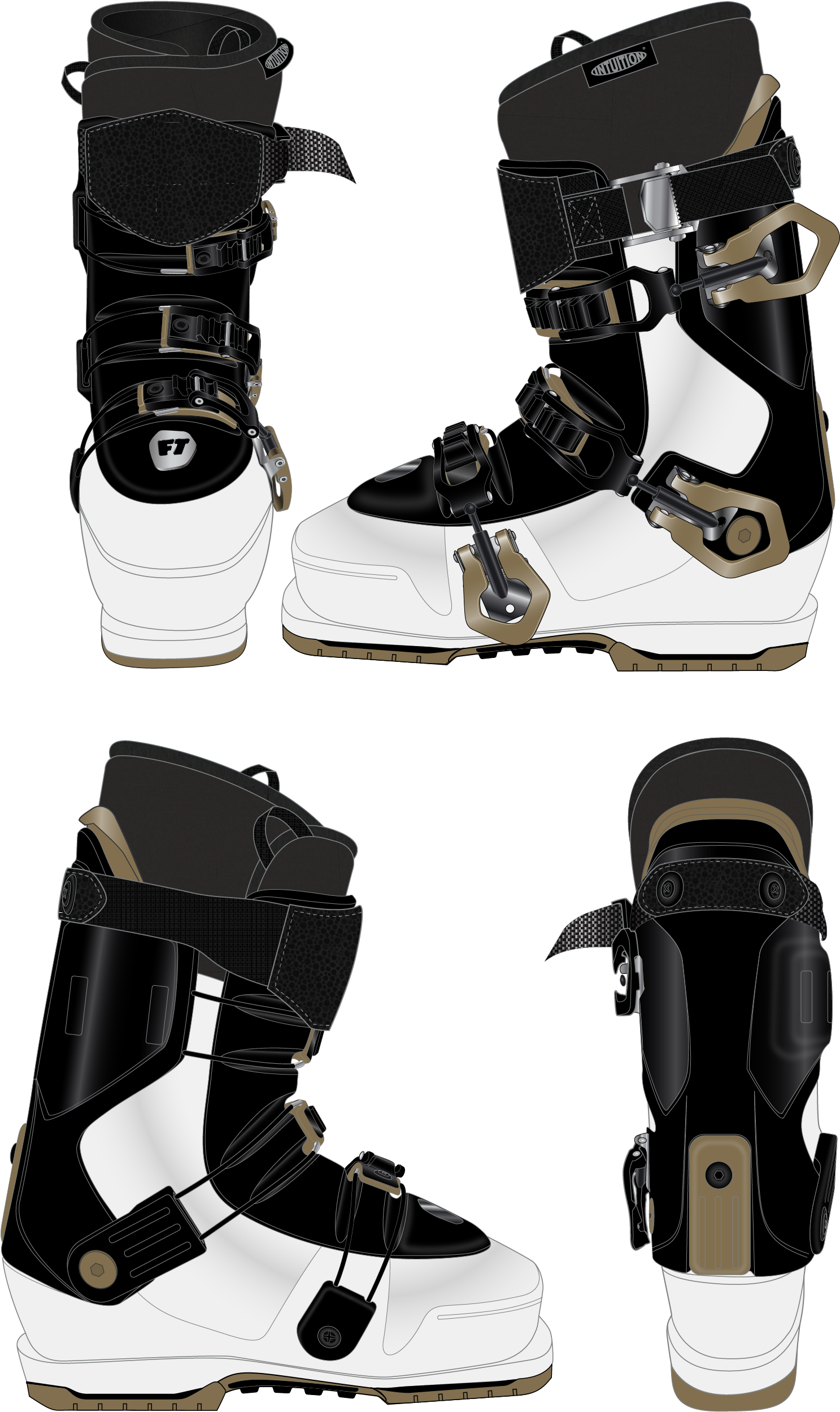 Full Tilt Ski Boot Drawing (1651x2550), Png Download