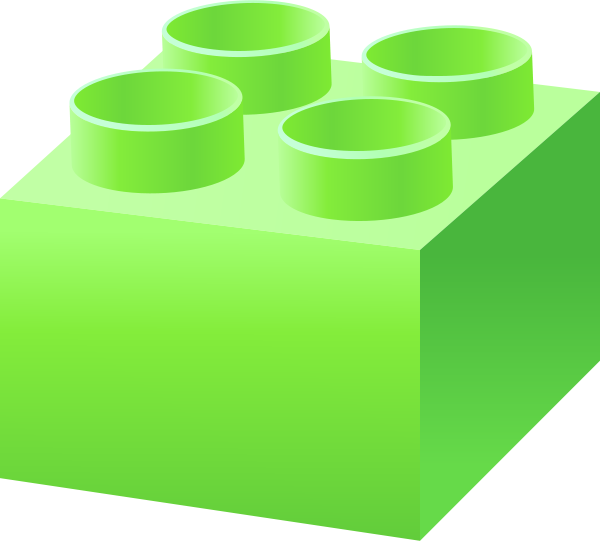 Light Green Lego Brick Vector Data For Free (600x541), Png Download