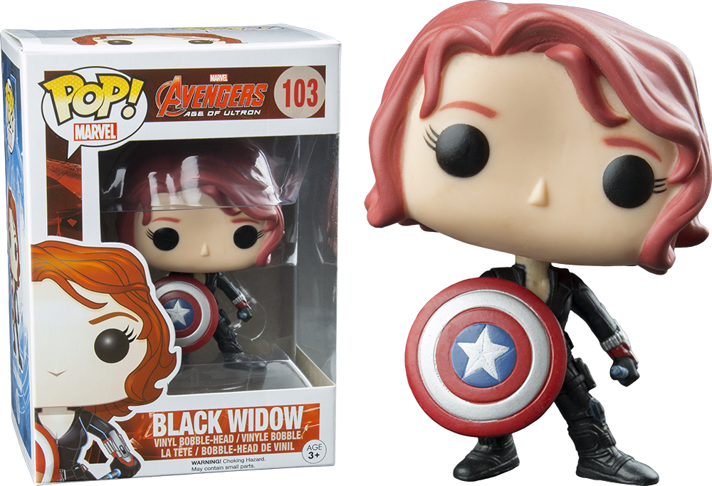 Pop Vinyl Black Widow Shield (1000x683), Png Download