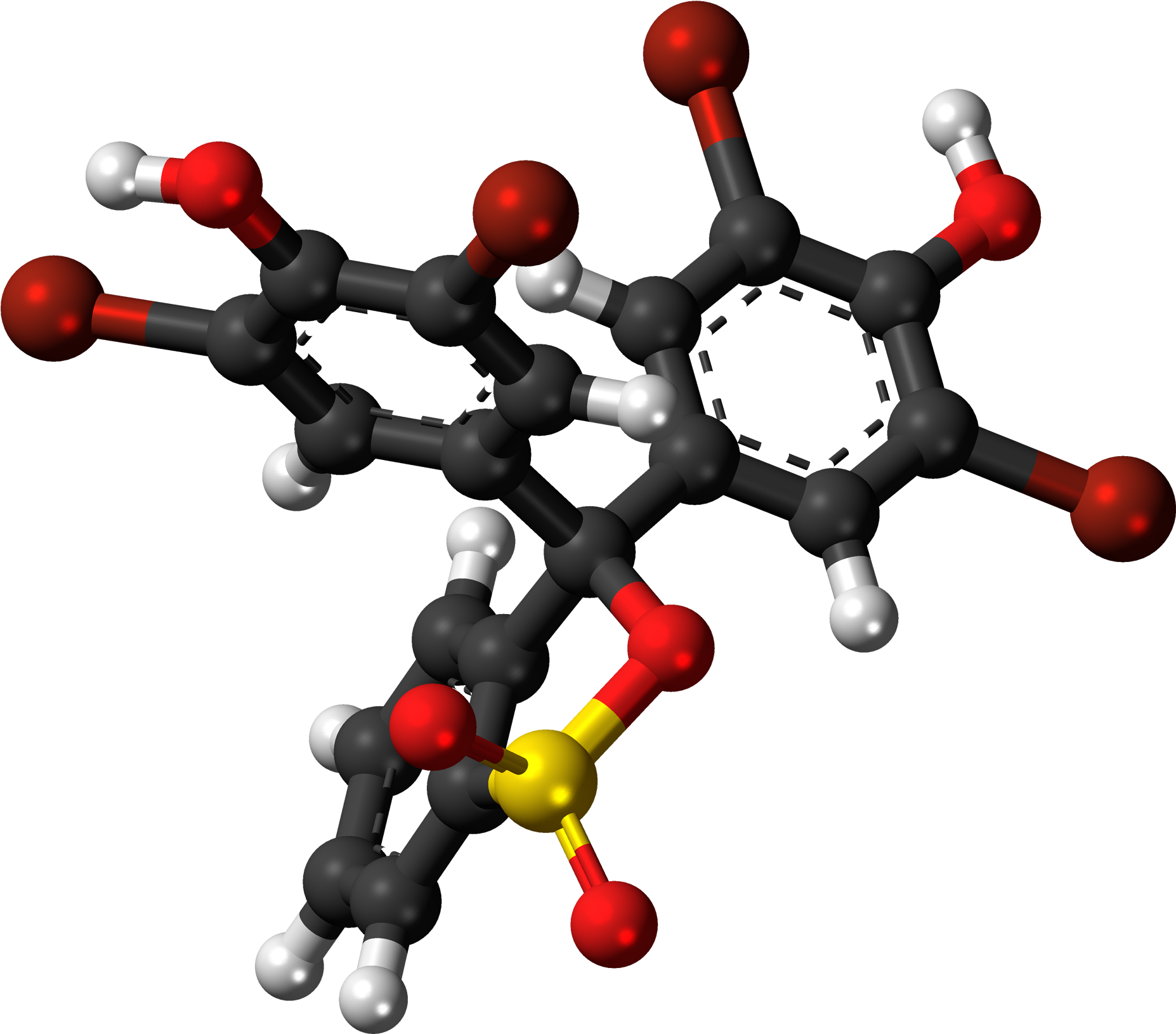 Bromophenol Blue Cyclic 3d Ball (2000x1776), Png Download