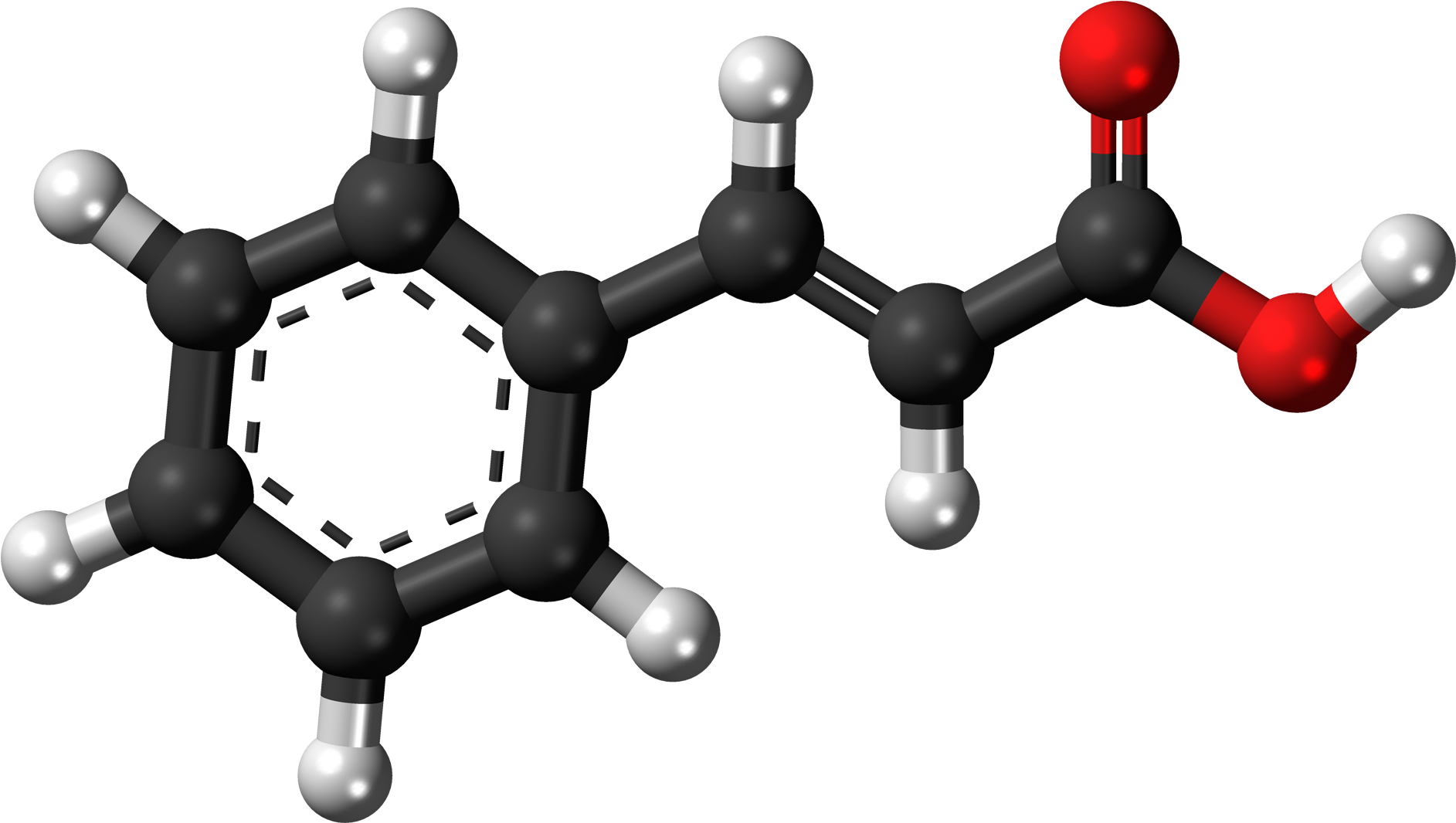 Cinnamic Acid 3d Ball (2000x1181), Png Download