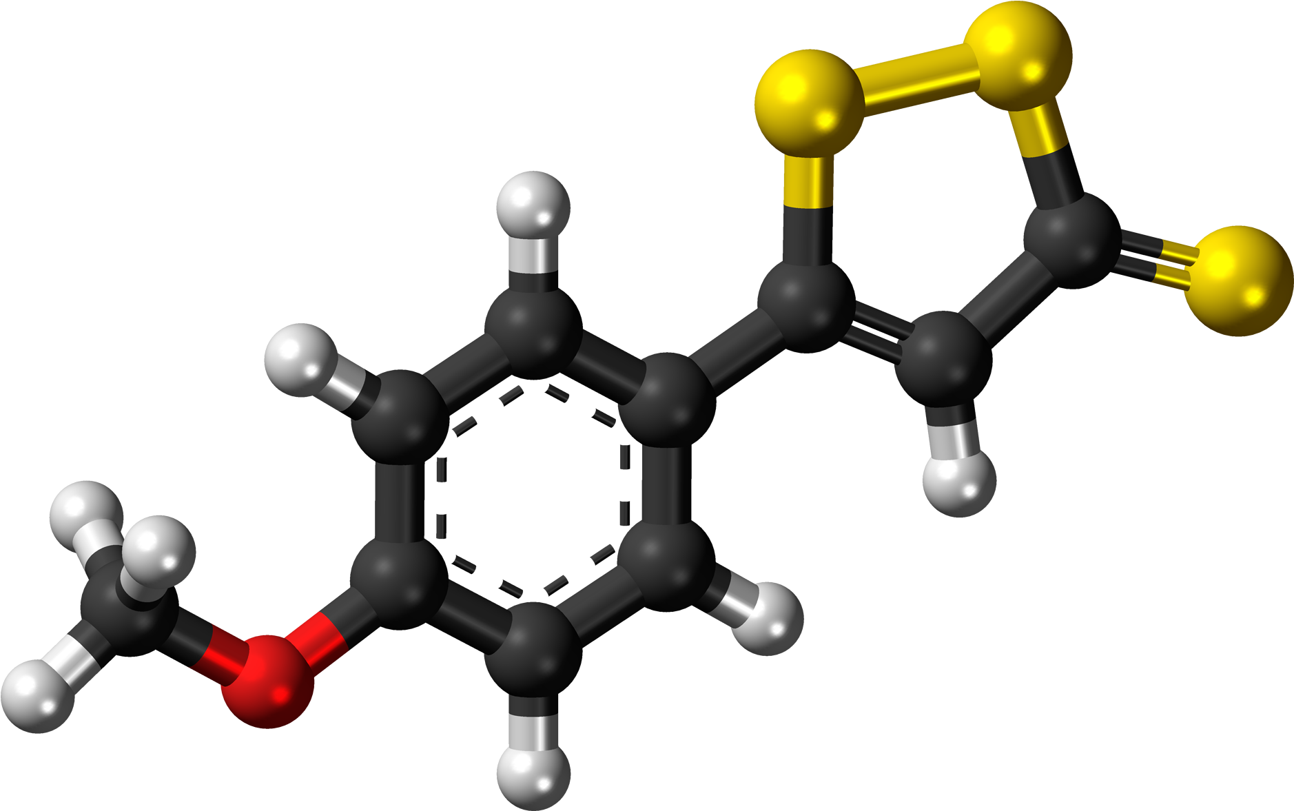 Anethole Trithione 3d Ball (2000x1299), Png Download