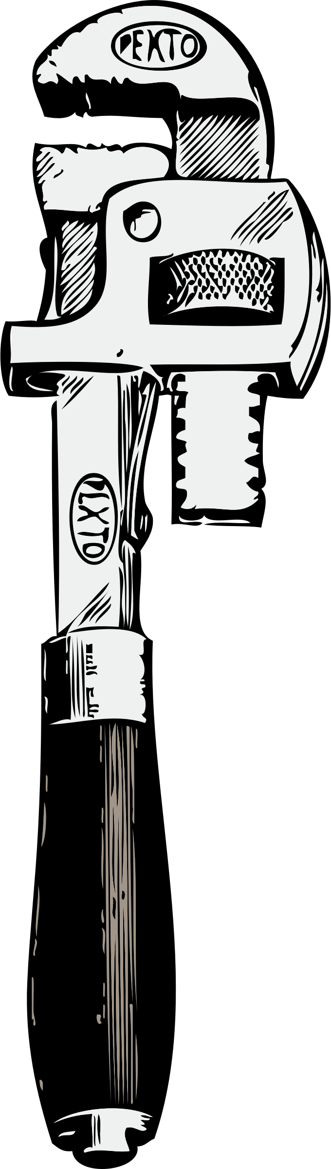 Clipart Pipe Wrench Wrench Symbol Tools Clip Art Black (680x2400), Png Download