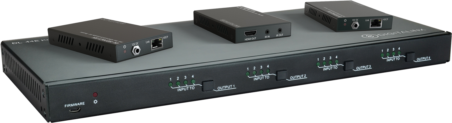 4x4 4k Hdbt Matrix Switch Kitted With 3 Hdbaset Poe (1600x900), Png Download