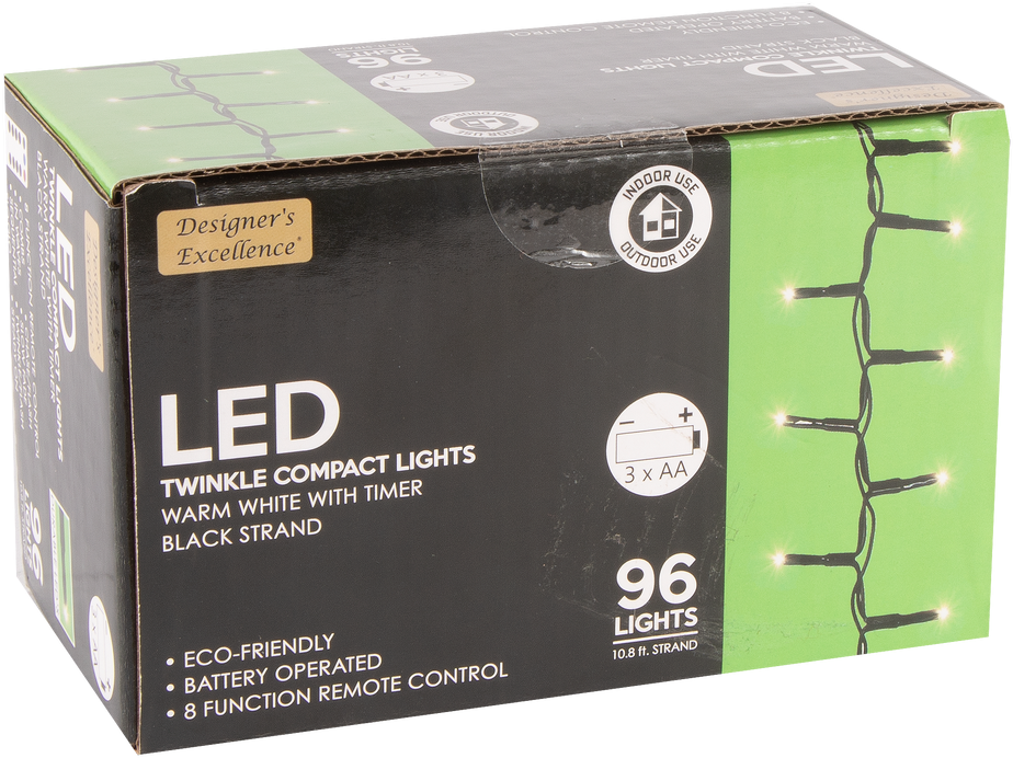 Designers Excellence 96 Led Twinkle Lights With Timer/remote (1024x759), Png Download