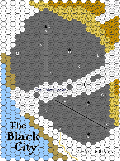 Black Ciy Hexmap From Dreams In The Lich House (795x694), Png Download