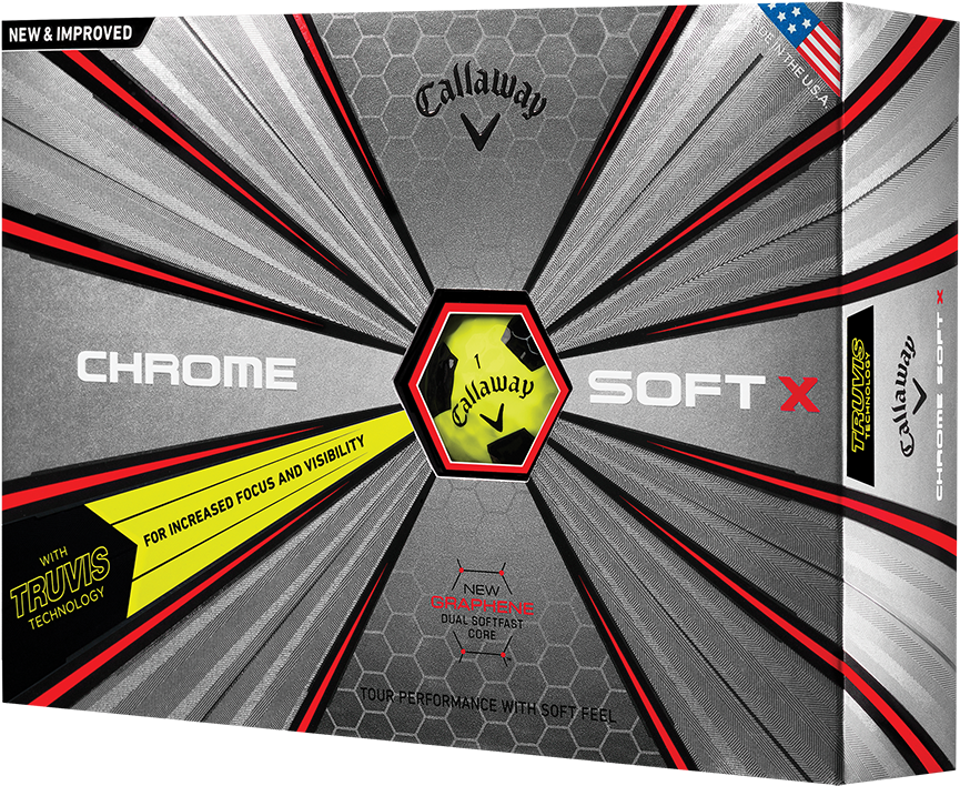2018 Chrome Soft X Truvis Yellow Golf Balls Technology (950x950), Png Download