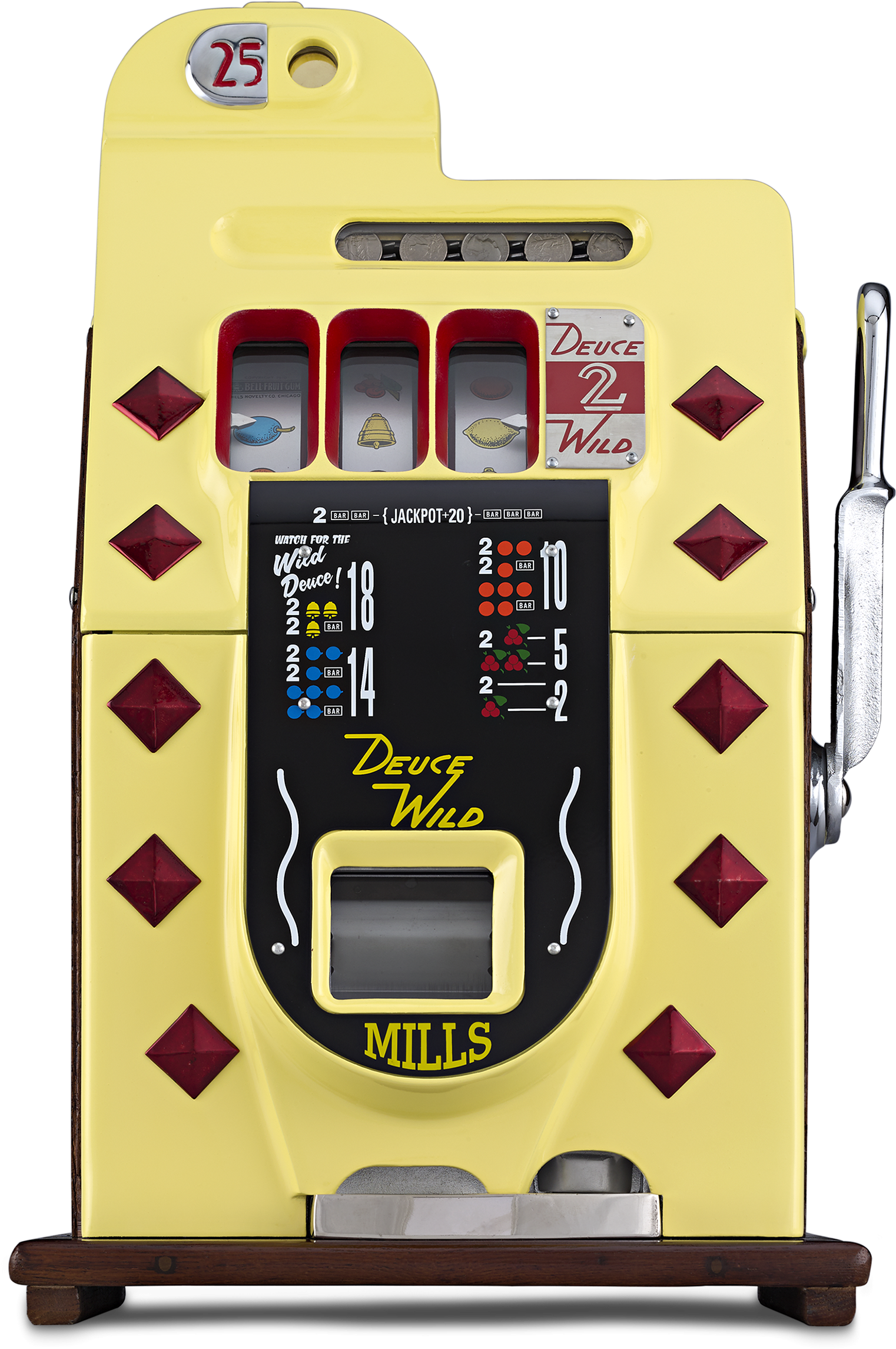 Deuces Wild 25-cent Slot Machine By Mills (2000x2500), Png Download