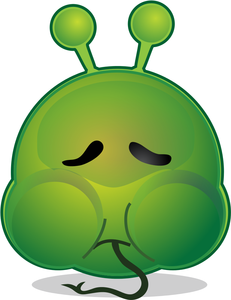 Smiley Green Alien Sickoff (800x1023), Png Download