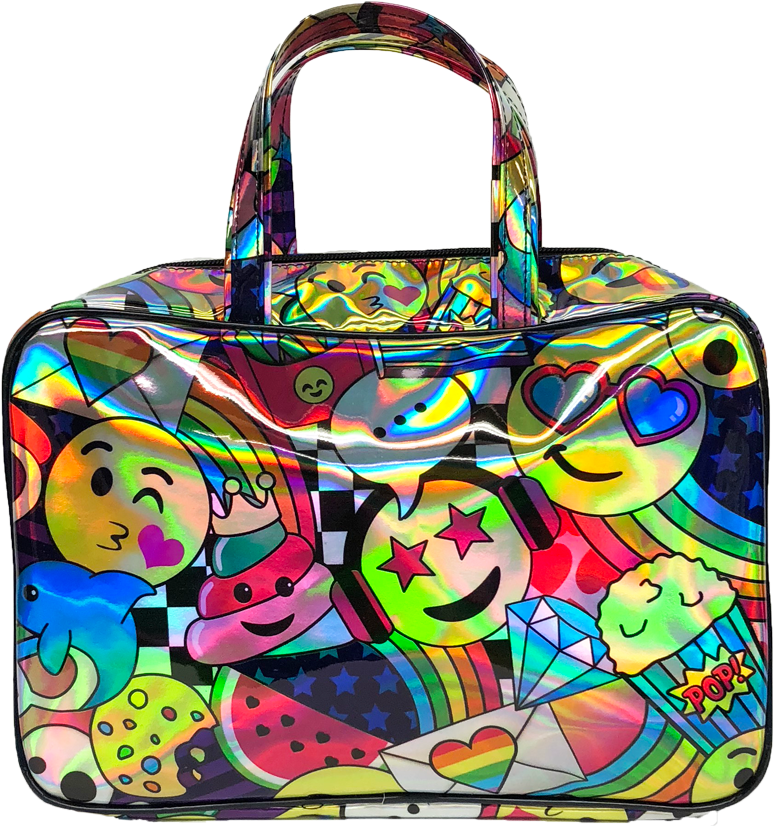 Emoji Party Holographic Large Cosmetic Bag (1000x1000), Png Download